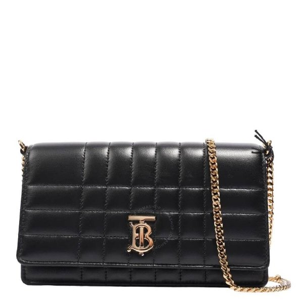 Black Quilted Lambskin Lola Clutch With Chain Strap