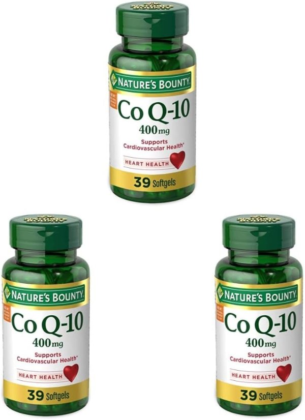 CoQ10, Dietary Supplement, Supports Heart Health, 400mg, 39 Softgels (Pack of 3)