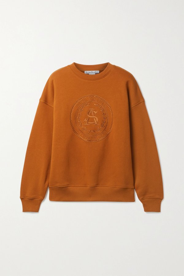 + NET SUSTAIN embroidered organic cotton-jersey sweatshirt