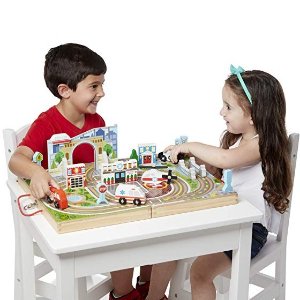 Melissa & Doug 儿童木质玩具，收便携式立体玩具套装