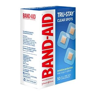 Band-Aid Brand Adhesive Bandages, Comfort-Flex Clear Spots, 50 Count