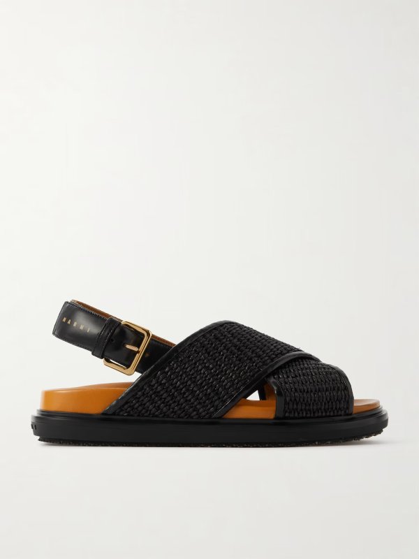 Fussbett raffia and leather slingback sandals