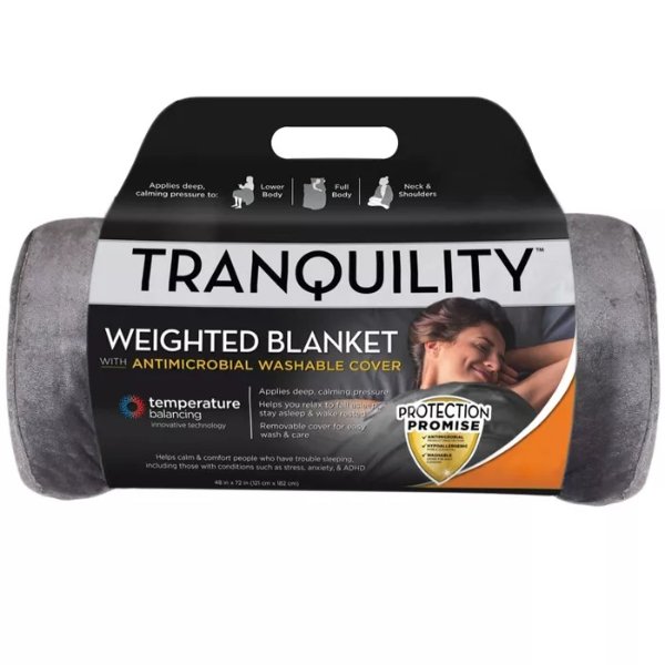 48"x72" Temperature Balancing Weighted Blanket Gray - Tranquility