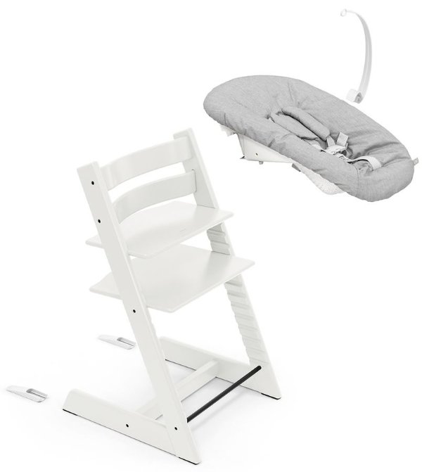 Tripp Trapp Chair + Newborn Set Bundle - White