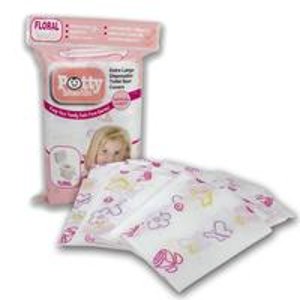 Potty Shields Toilet Seat Covers- Disposable XL Potty Seat Covers (Floral- 20 Pack)
