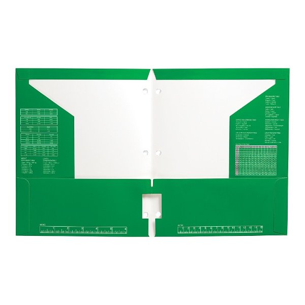Staples 4-Pocket 3-Hole Punched Presentation Folder, Green (56212-CC)