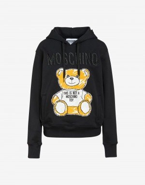 Hooded sweatshirt Brushstroke Teddy Bear - SS19 Ready-to-Bear - SS19 COLLECTION - Moods - Moschino | Moschino Shop Online
