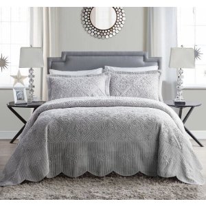 VCNY Westland Quilted Plush 3-piece Bedspread Set, Twin Size