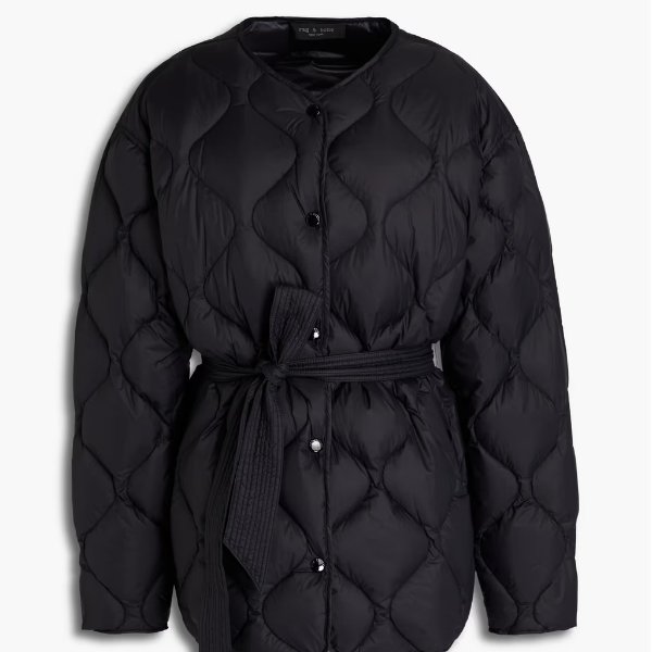 Rudy oversized belted quilted shell down jacket