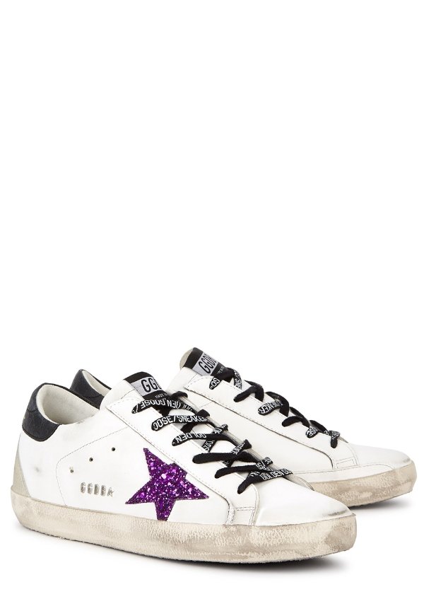 Superstar distressed leather sneakers