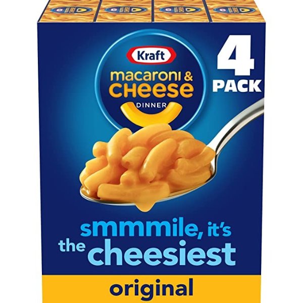 Original Macaroni & Cheese Dinner (4 ct Pack, 7.25 oz Boxes)