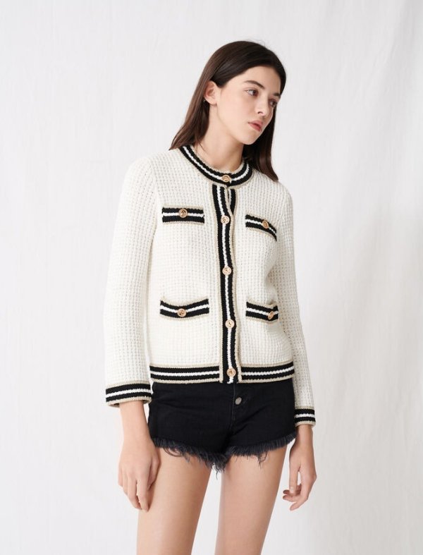 220MAQUETTE Knit cardigan with contrasting bands