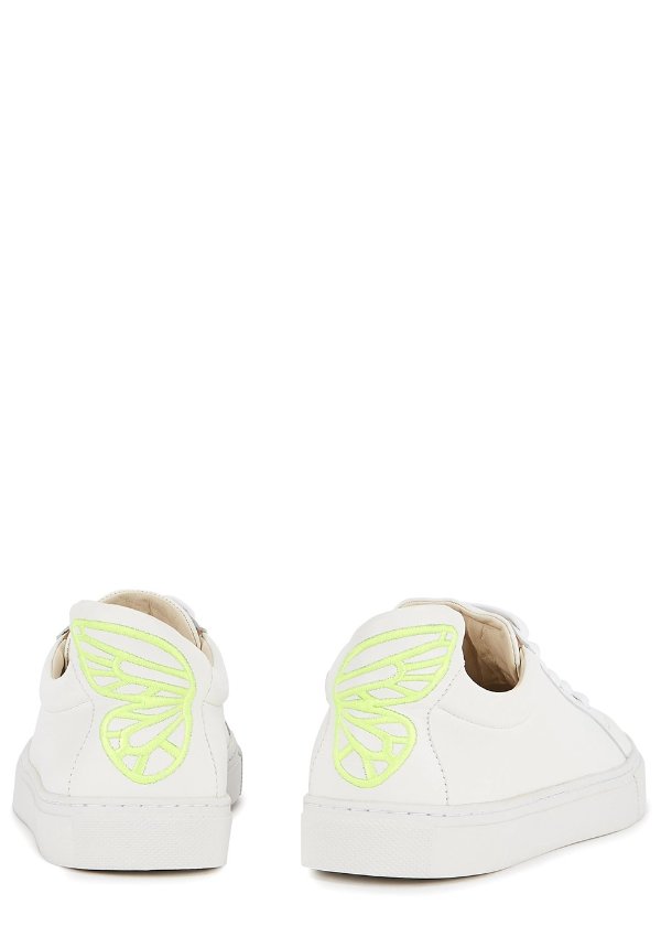 Butterfly white leather sneakers