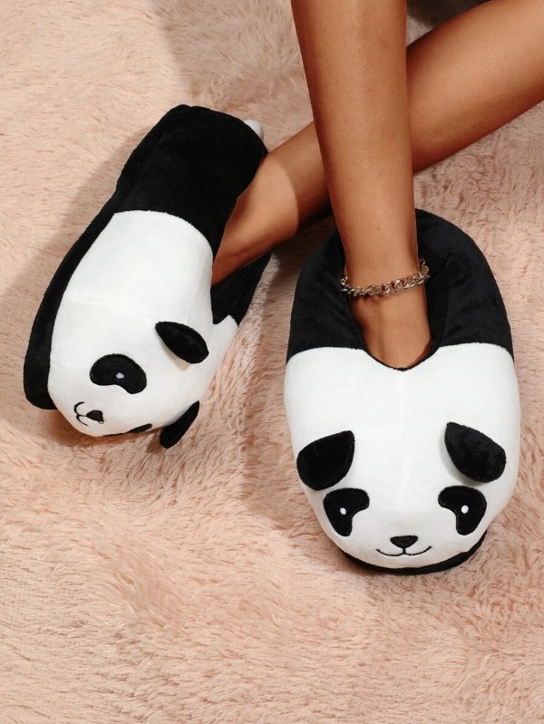 Cartoon Panda Design Novelty Slippers