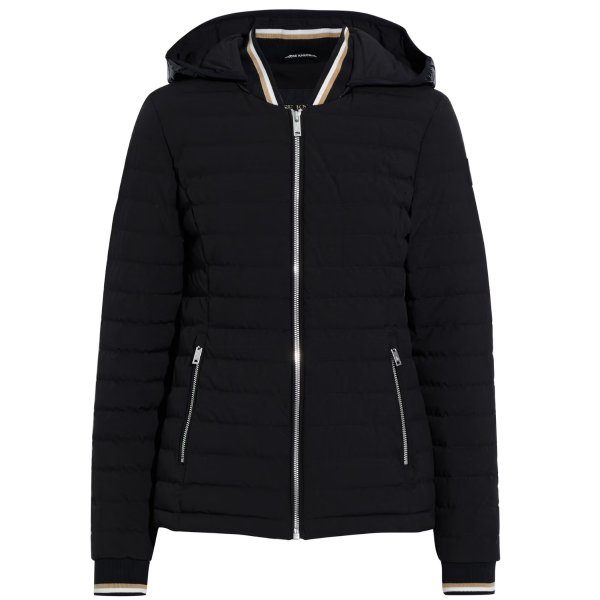 Lariat quilted shell hooded down jacket