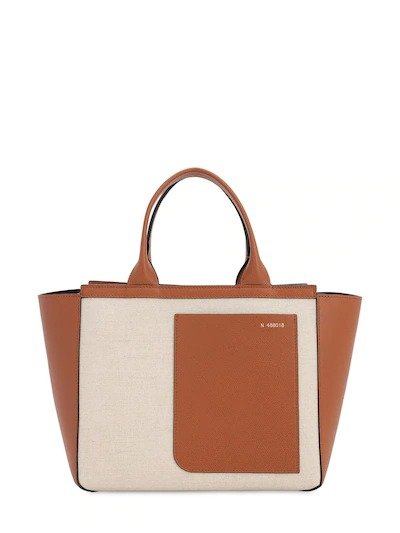 LEATHER & CANVAS TOTE BAG