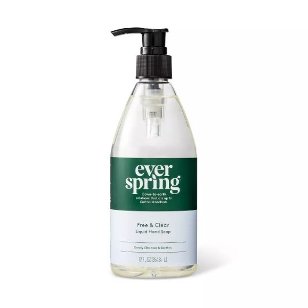 Free &#38; Clear Liquid Hand Soap - 12 fl oz - Everspring&#8482;