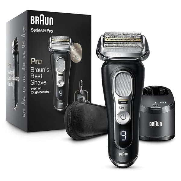 Electric Razor, Waterproof Foil Shaver for Men, Series 9 Pro 9460cc, Wet & Dry Shave, With ProLift Beard Trimmer for Grooming, 5-in-1 Cleaning & Charging SmartCare Center Included, Atelier Black