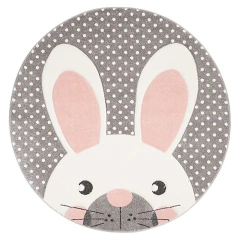 Kid's Carousel Rabbit Dotted Rug