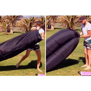 ZORROO Outdoor Convenient Inflatable Lounger Hangout Nylon Fabric Sleeping Compression Air Bag