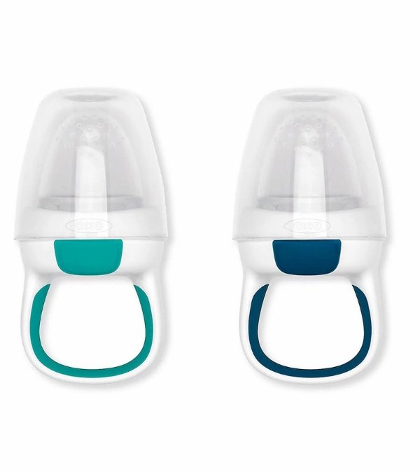 Silicone Self-Feeder 2 Pack - Teal / Navy