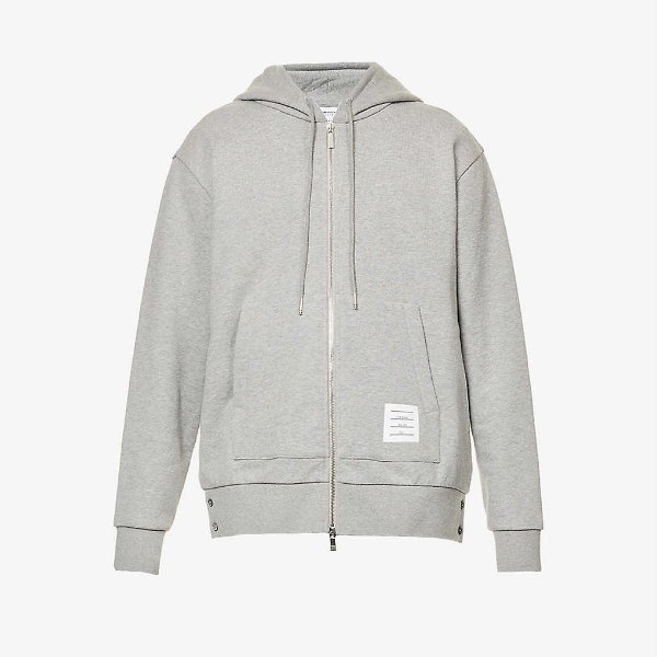 Branded-tab relaxed-fit cotton-jersey hoody