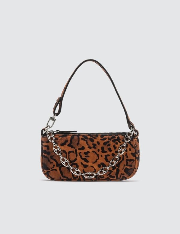 Mini Rachel Leopard Print Suede Leather Bag