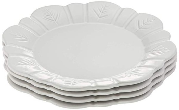 879575 Alpine Carved 4-Piece Dinner Plate Set