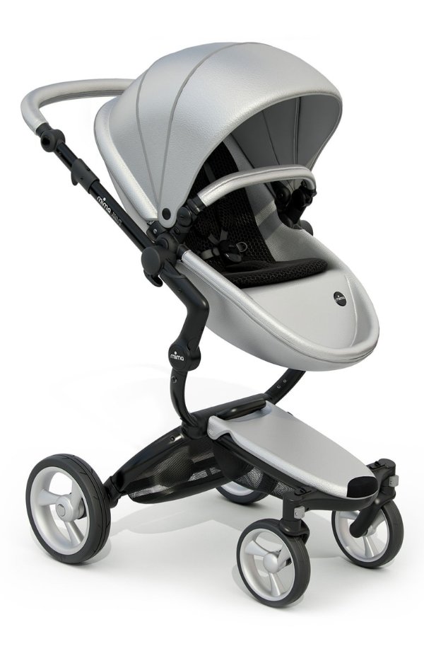 Xari Black Chassis Stroller with Reversible Reclining Seat & Carrycot