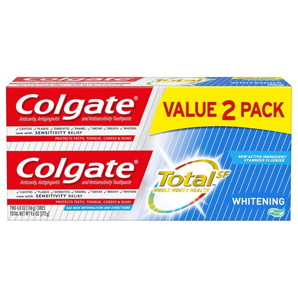Colgate Total Whitening Toothpaste Gel with Stannous Fluoride and Zinc