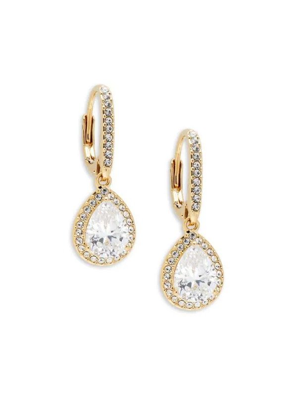 18K Goldplated & Cubic Zirconia Pear Drop Earrings