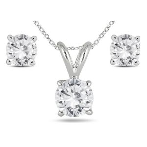 Dealmoon Exclusive: Szul 1 Carat TW Diamond Pendant & Earring Matching Set