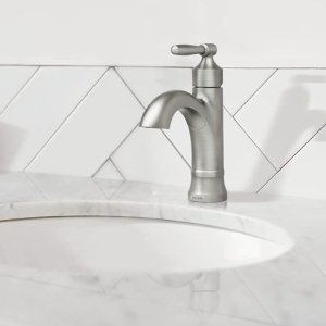 Moen Halle Spot Resist Brushed Nickel One-Handle Single Hole Bathroom Sink Faucet