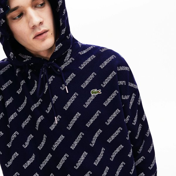 Men's LIVE Hooded Signature Print Fleece Sweatshirt