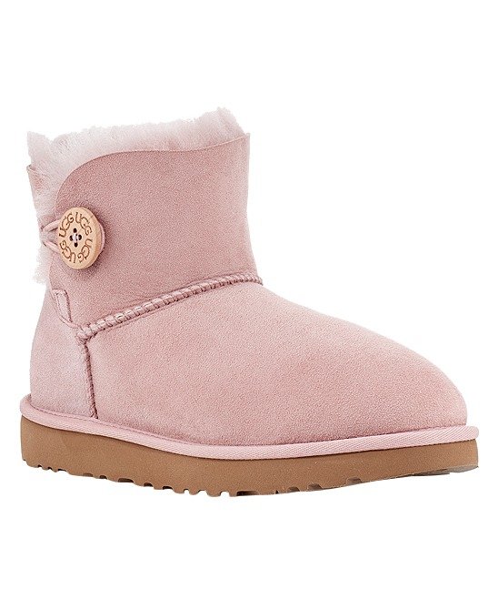 Pink Crystal Mini Bailey Button II Suede Boot - Women