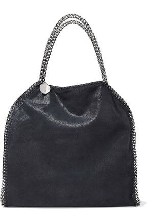 Falabella chain-trimmed faux brushed-leather tote