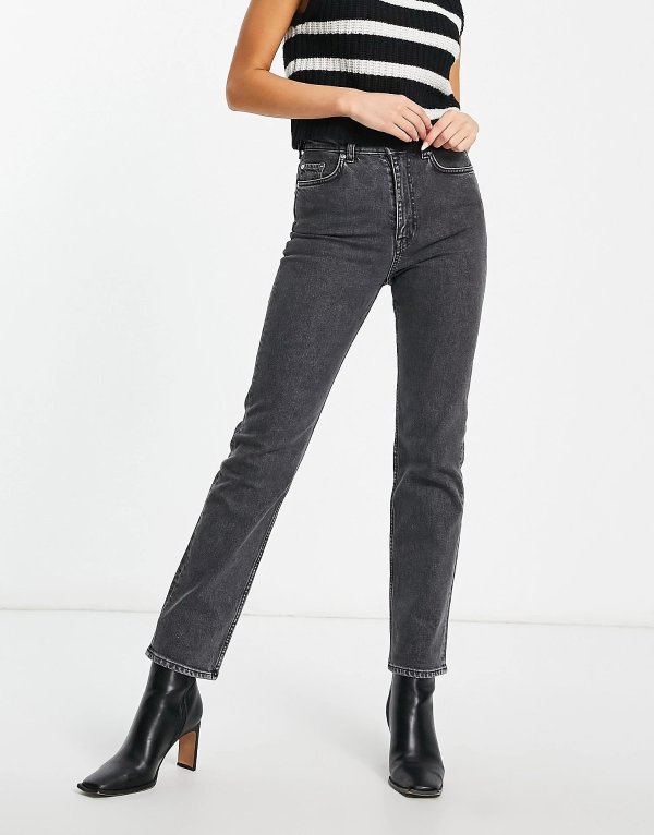 & Other Stories Favorite slim leg jeans in gray shimmer