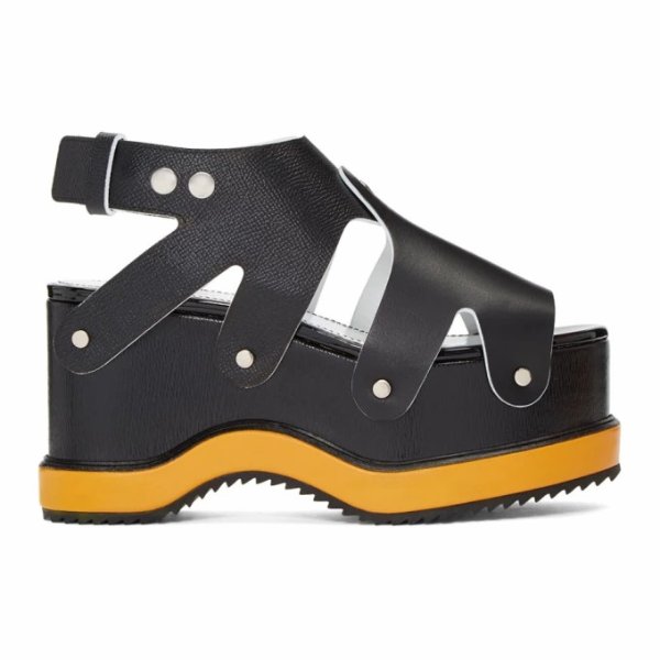 Proenza Schouler - Black & Orange Flatform Sandals