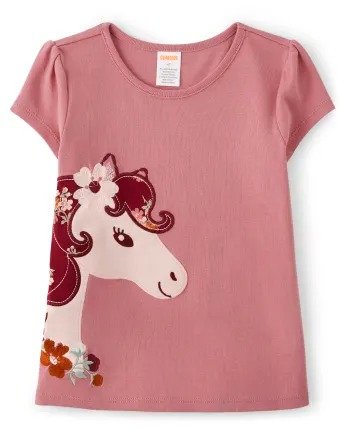 Girls Short Sleeve Embroidered Horse Top - County Fair | Gymboree - FLORA