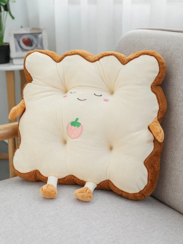 1pc Toast Shaped Decorative Pillow