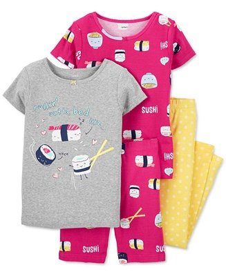 Little & Big Girls 4-Pc. Sushi Cotton Pajamas Set