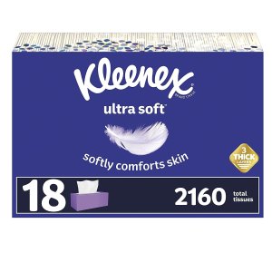 Kleenex 超柔软3层抽取式纸巾 120抽 18 盒 共2160 张 部分用户好价