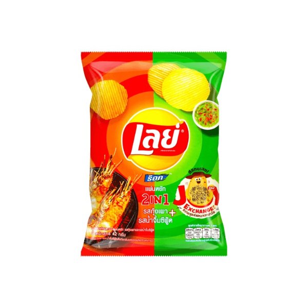 Lay's 2-in-1 Mixed Potato Chips - Grilled Shrimp & Seafood, 1.5oz