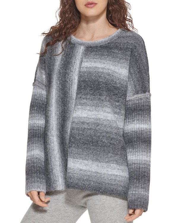 Striped Space Dye Oversized Sweater