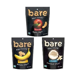 Bare Baked Crunchy Apple Chips, Banana Chips, and Coconut Chips, Variety Pack, Gluten Free, 6 Count