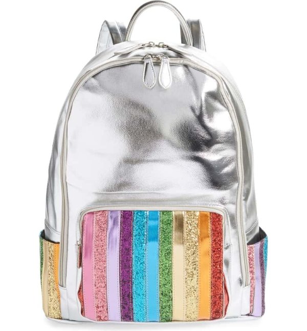Rainbow Glitter Metallic Backpack