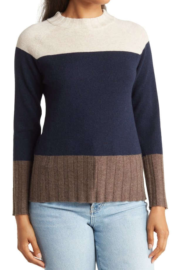 Wool & Cashmere Colorblock Sweater