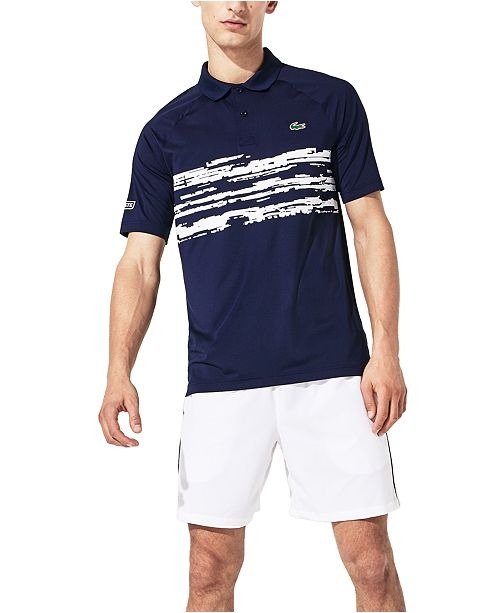 Men's Performance Stretch Novak Djokovic Stripe Raglan Polo Shirt