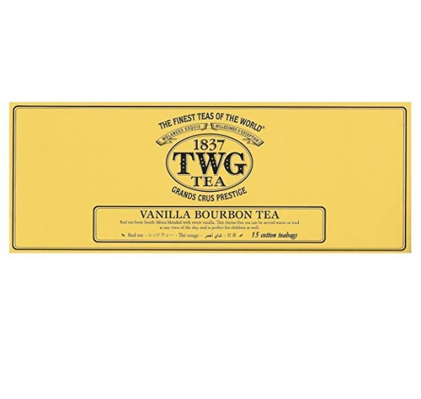 - Vanilla Bourbon Tea - 15 count Hand Sewn Cotton Teabags, (1 Pack) product ID TWG634 - USA Stock