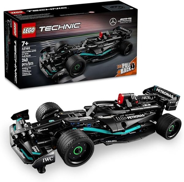 Technic Mercedes-AMG F1 W14 E Performance Pull-Back Car Toy, Vehicle Building Set for Boys and Girls, Mercedes Race Car Toy Model, Gift for Kids Ages 7 and Up, 42165